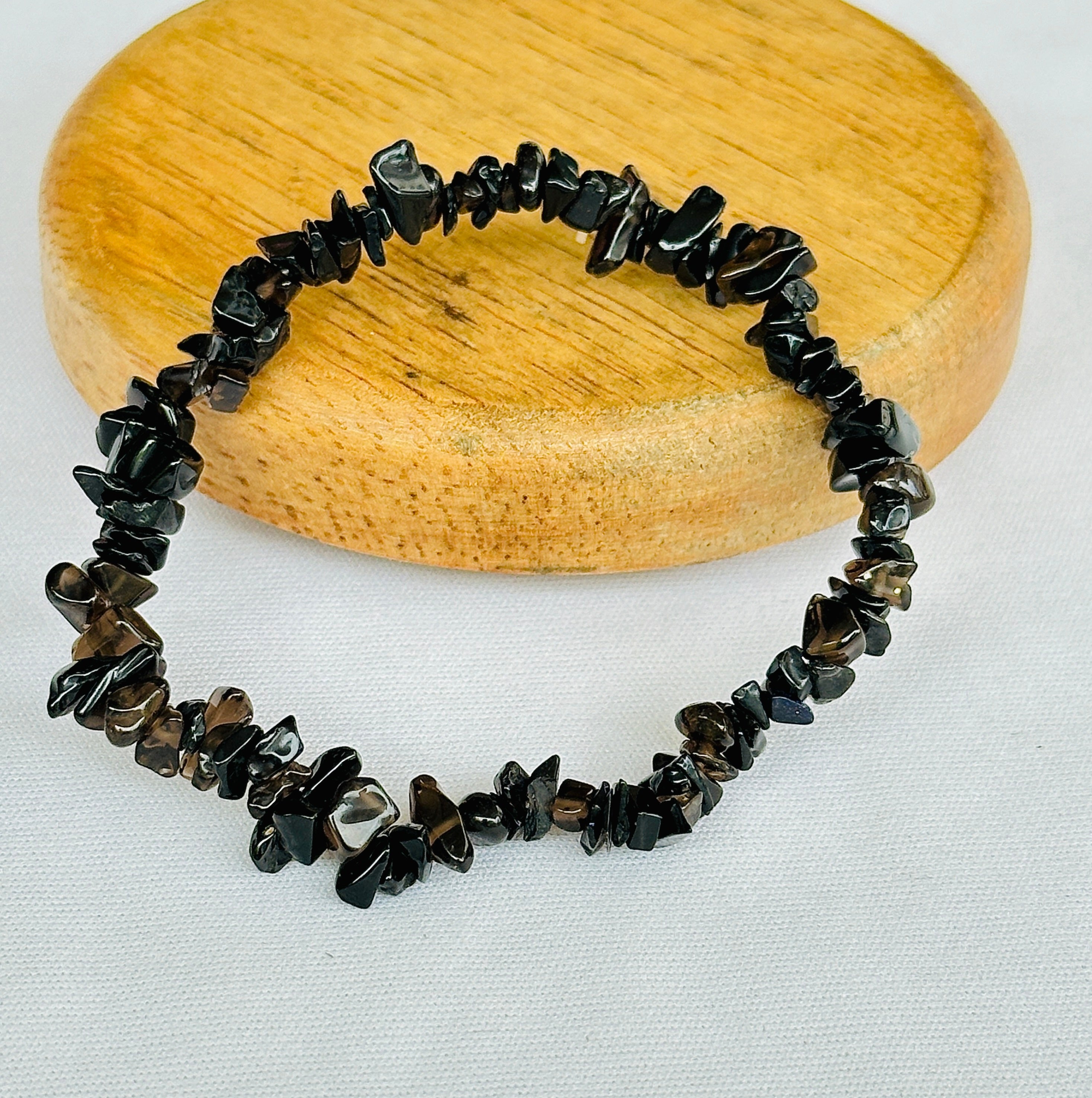 Smoky Quartz Uncut Crystal Bracelet - Abhimantrit & Certified